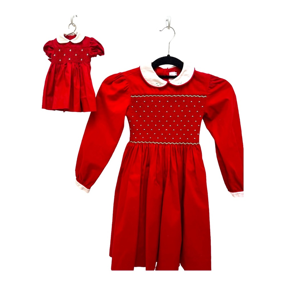 Children’s Bois de Rose smocked res Christmas dress size